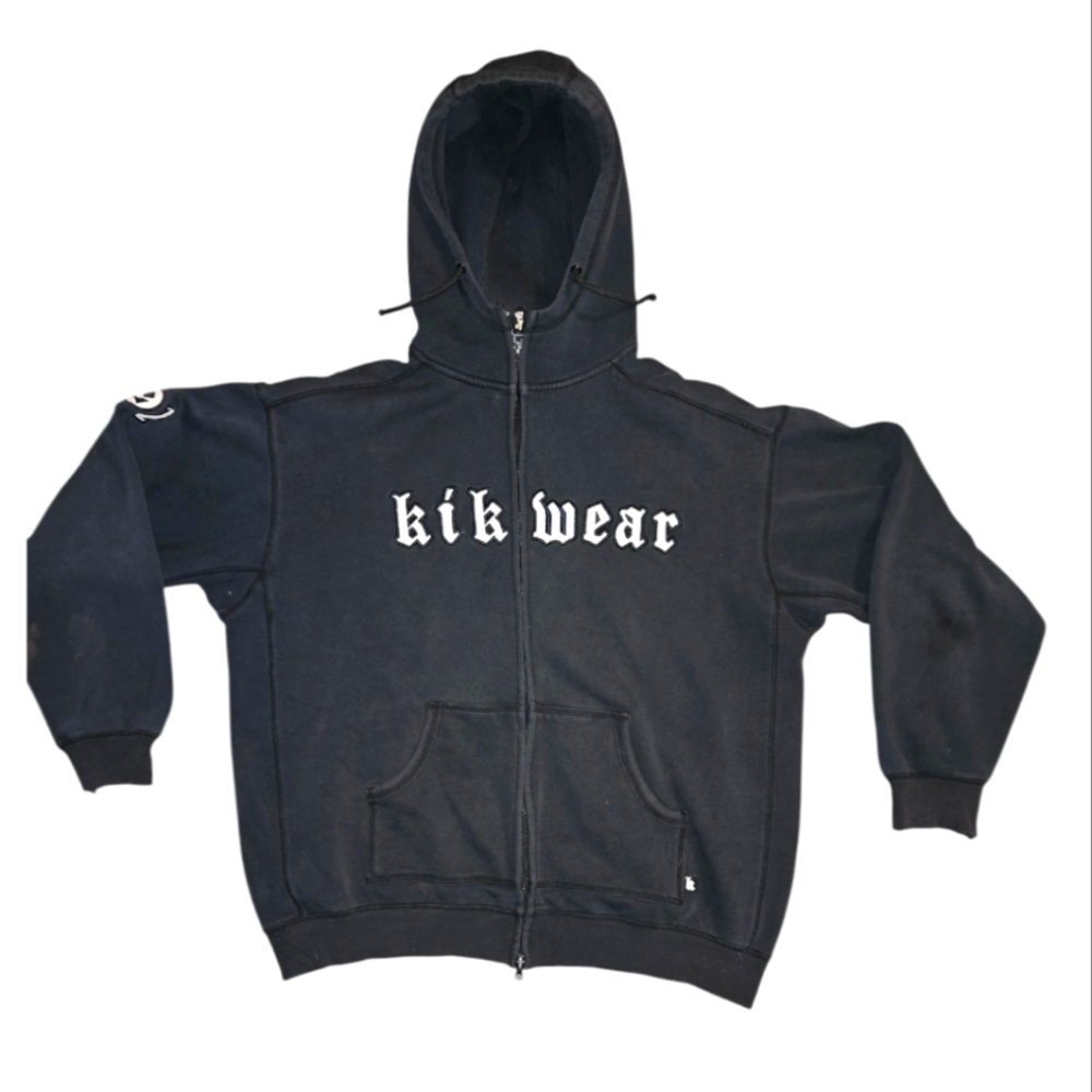 Vintage Kikwear Zip Hoody Men's Large